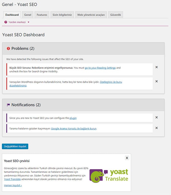 Wordpress Yoast SEO Eklentisinin Kurulum Ayarları